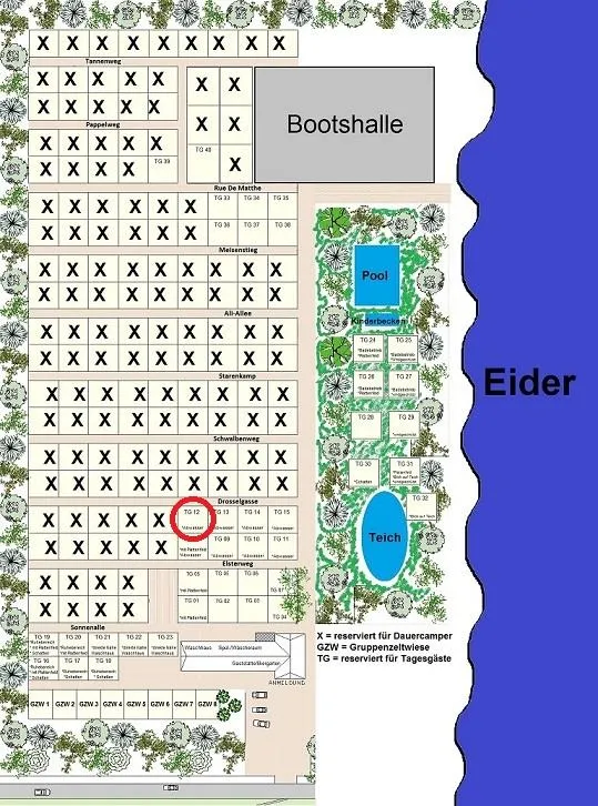 Emplacement - Emplacement Tg 12 - Eidertal Camping