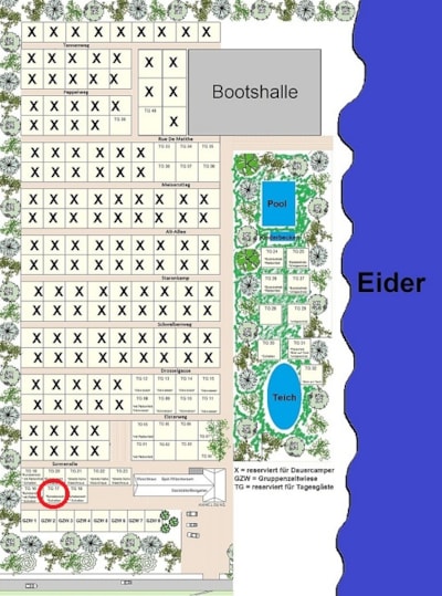 Site TG 17 - Vans only, trailers (max. 7 m with mover), cars + tents
