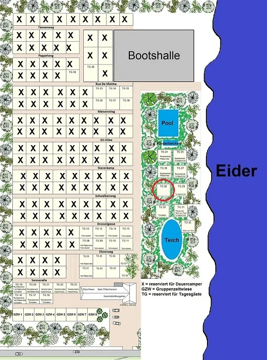 Emplacement - Emplacement Tg 28 - Eidertal Camping