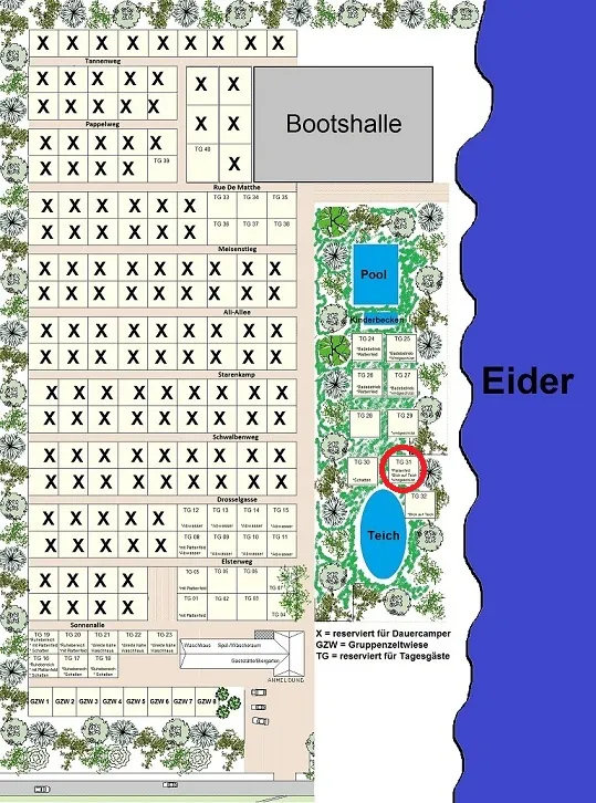Emplacement - Emplacement Tg 31 - Eidertal Camping
