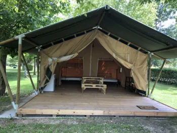 Huuraccommodatie(s) - Bungalowtent Sunair Lodge L 3 Slaapkamers - Camping Paradis Aubeterre sur Dronne