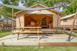 Location - Lodge Victoria 20M² 5 Pers 2 Chambres - Sans Sanitaires  Linge De Lit + Kit Entretien Compris (Sem.) - Camping Les Rives de l'Oust
