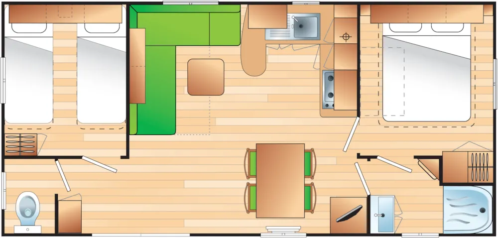 Alojamiento - Casa Móvil De 2 Habitaciones - Camping Les Gravelets