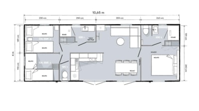 Cottage 40m² Confort - 3 bedrooms + Half-covered terrace + TV + 2 bathrooms + Lake view