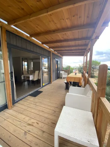 Huuraccommodatie(s) - Luxe Stacaravans 1E Rij - 2 Badkamers - Campeggio Villaggio Sos Flores