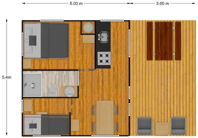 Wood Lodge - Avec Sanitaire