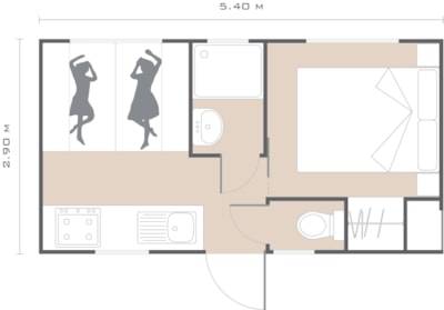 Mobile-home Oleandri two-roomed