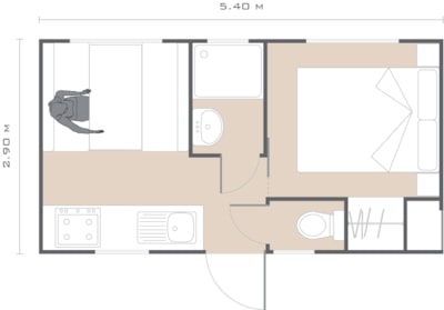 Mobile-home Oleandri two-roomed