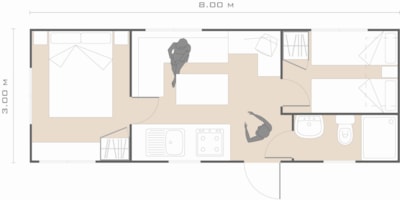 Mobile-home Oleandri three-roomed