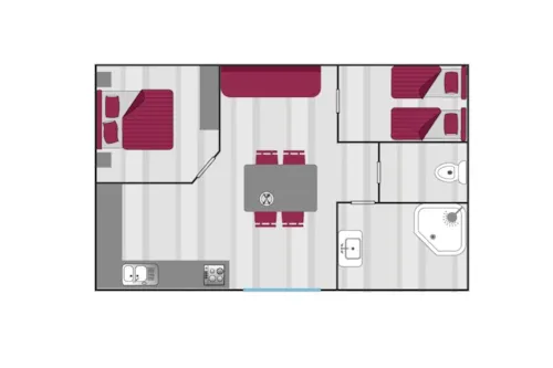 Mietunterkunft - Mobilheim Missouri Komfort 26 M² - 2 Schlafzimmer + Terrasse + Plancha - - image n°8 - Flower Camping  A La Rencontre du Soleil