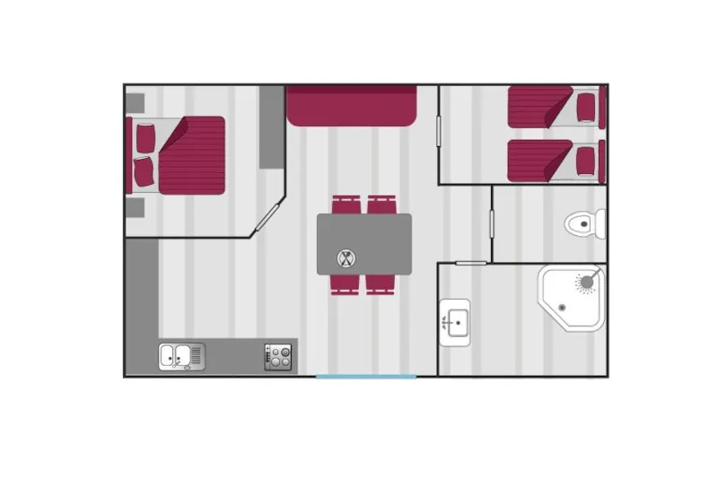 Mobil-Home Missouri Confort 26M² - 2 Chambres + Terrasse + Plancha -