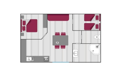 Mobile Home Missouri Comfort 26m² - 2 bedrooms + terrace + plancha -
