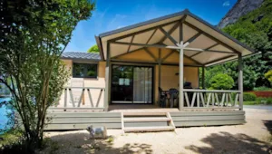 Locatif - Hütte Sekoya Premium 35 m² - 2 Schlafzimmer + Terrasse 17 m² + Plancha + TV + Geschirrspüler - - Flower Camping  A La Rencontre du Soleil