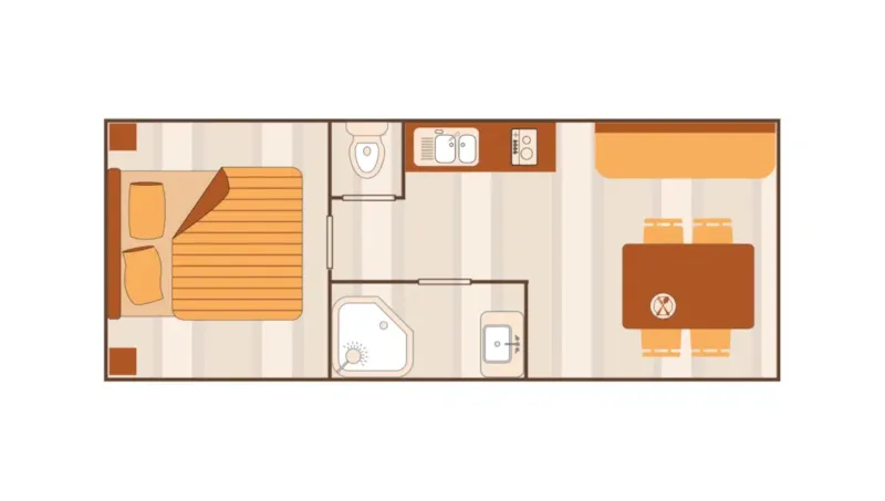 Roulotte Arizona Confort 17M² - 1 Chambre + Plancha -