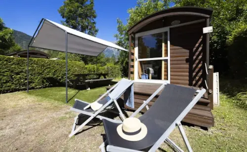 Location - Roulotte Arizona Confort 17M² - 1 Chambre + Plancha - - image n°2 - Flower Camping  A La Rencontre du Soleil