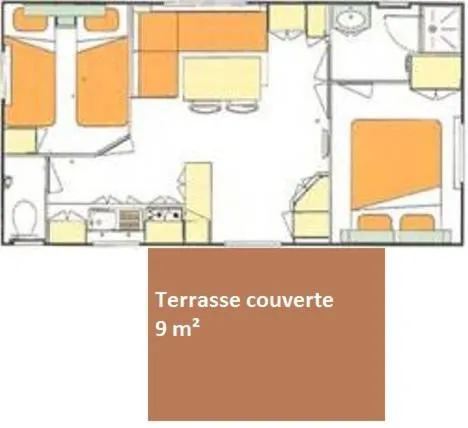 Mobil Home Confort 28M² 2 Chambres + Terrasse 9M² + Climatisation + Tv