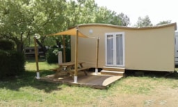 Huuraccommodatie(s) - Trekkershutten 18M²  - 2 Slaapkamers - Zonder Privé Sanitair - Flower Camping Olivigne