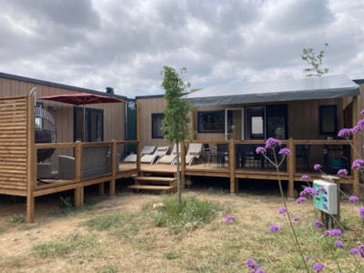 Mobile-home Premium (35+28m²) 5 bedrooms +SPA + terrace 44m² + TV + Dishwasher +air-conditioning