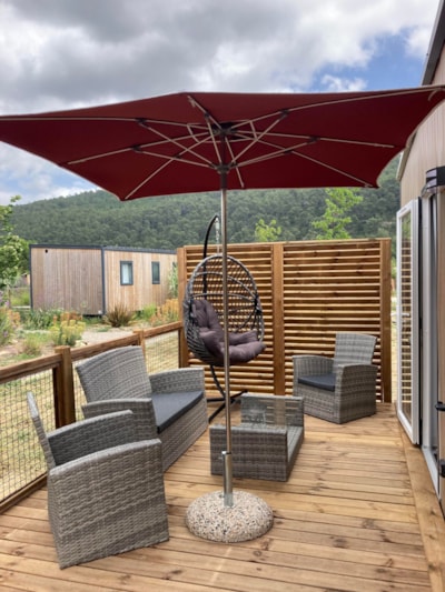 Mobile-home Premium (35+28m²) 5 bedrooms +SPA + terrace 44m² + TV + Dishwasher +air-conditioning