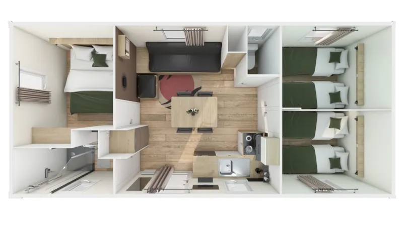 Homeflower Premium 35 M² 3 Chambres + Terrasse 21M² + Tv + Lv + Clim + Plancha