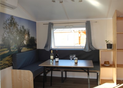 Mobile-home confort 28m² 2 bedrooms +9m² terrace +air-conditioning + TV