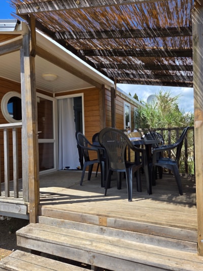 Mobile-home Confort 32m² 3 bedrooms + terrace 11m²  + air-conditioning + TV