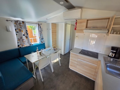 Mobile-home Confort 32m² 3 bedrooms + terrace 11m²  + air-conditioning + TV