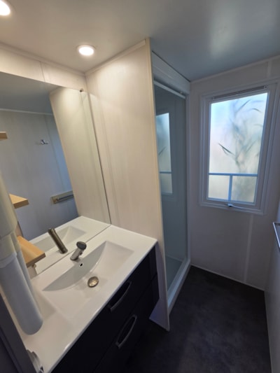 Mobile-home Confort 32m² 3 bedrooms + terrace 11m²  + air-conditioning + TV