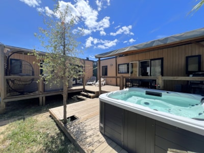 Mobile-home Premium (35+28m²) 5 bedrooms +SPA + terrace 44m² + TV + Dishwasher +air-conditioning