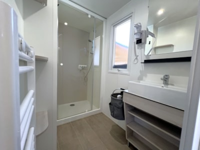 Mobile-home Premium (35+28m²) 5 bedrooms +SPA + terrace 44m² + TV + Dishwasher +air-conditioning
