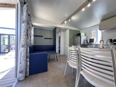 Mobile-home Premium (35+28m²) 5 bedrooms +SPA + terrace 44m² + TV + Dishwasher +air-conditioning