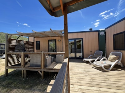 Mobile-home Premium (35+28m²) 5 bedrooms +SPA + terrace 44m² + TV + Dishwasher +air-conditioning