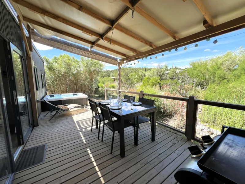 Mobil-Home Premium 38 M² 3 Chambres + Spa + Terrasse 21M² + Tv + Lv + Clim + Plancha + 2 Sdb
