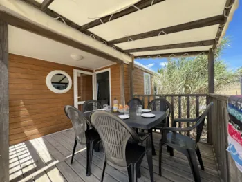 Accommodation - Mobile-Home Confort 32M² 3 Bedrooms + Terrace 11M²  + Air-Conditioning + Tv - Flower Camping Olivigne
