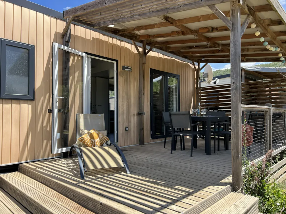 Location - Homeflower Premium 29 M² 2 Chambres + Terrasse 17M² + Tv + Lv + Clim + Plancha - Flower Camping Olivigne