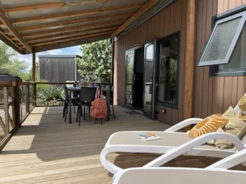 Accommodation - Homeflower Premium 35 M² 3 Bedrooms + Terrace 21M² + Tv + Lv +Air-Conditioning+Plancha - Flower Camping Olivigne