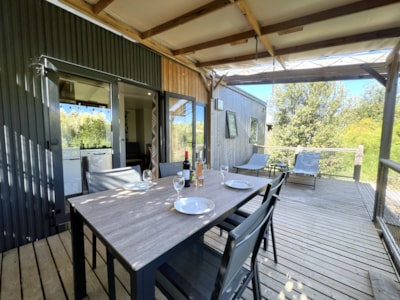 Mobile-home 3 bedrooms Premium 32m² + terrace 21m² + air-conditioning+ TV + plancha