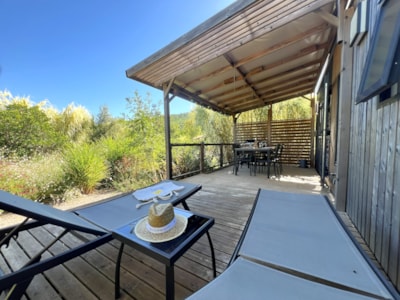 Mobile-home 3 bedrooms Premium 32m² + terrace 21m² + air-conditioning+ TV + plancha