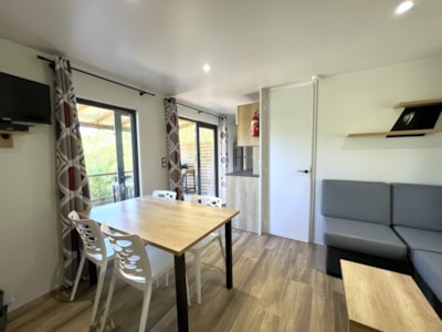 Mobile-home 3 bedrooms Premium 32m² + terrace 21m² + air-conditioning+ TV + plancha
