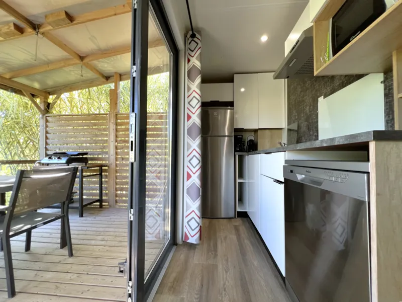 Mobil-Home Premium 32 M² 3 Chambres + Terrasse 21M² + Tv + Lv + Clim + Plancha