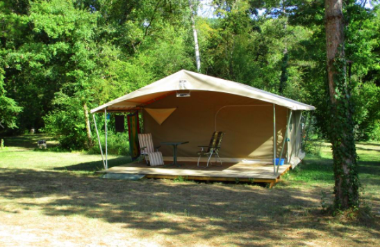 Huuraccommodatie - Tent Lodge  - 1 Tweepersoonsbed + 2 Eenpersoonsbedden - - Camping La Vaugelette