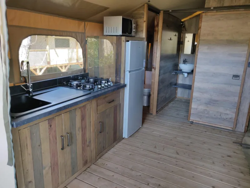 Tente Lodge Kenya -  Tout Confort : Cuisine, Wc Et Salle De Bain - 2 Chambres