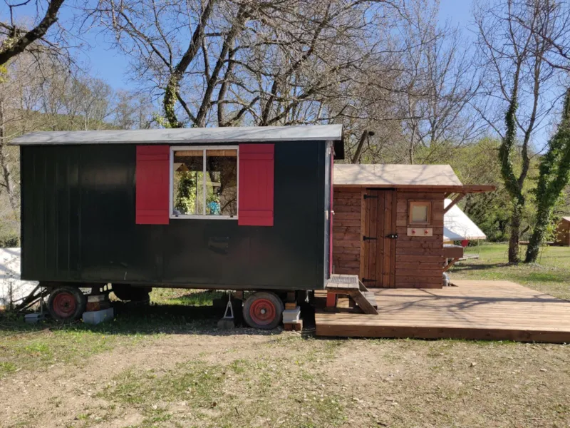 Roulotte Avec Salle De Bain Privée - 1 Lit Double (2Matelas*90Cm) -