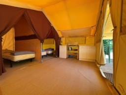 Accommodation - Lodge Canada Tent  - 4 Single Beds - - Camping La Vaugelette