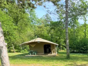Locatif - Lodge Canada Zelt - 1 Doppelbett + 2 Einzelbetten - - Camping La Vaugelette