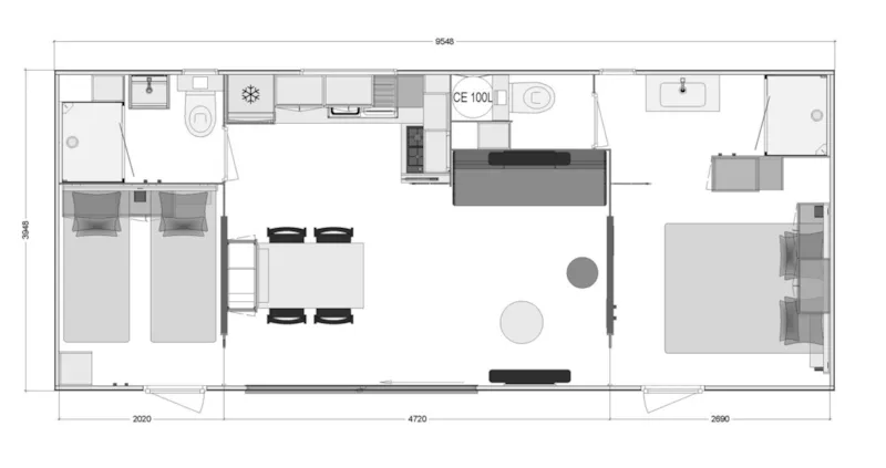 Mobil-Home Maldives - Premium - 36M² - 2 Chambres