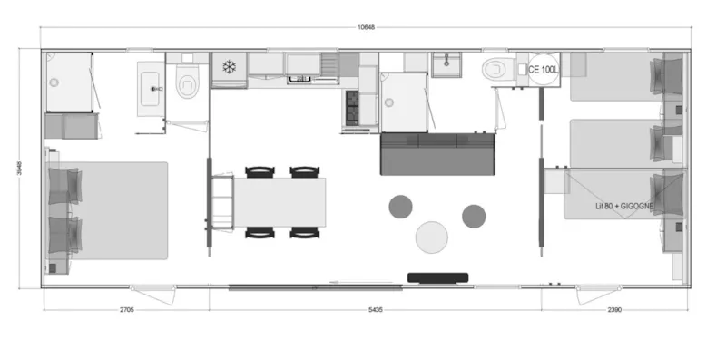 Mobil-Home Tahiti - Premium Spa Familial - 40M² - 3 Chambres