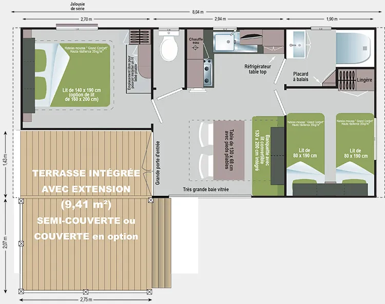 Mobil-Home 2 Chambres