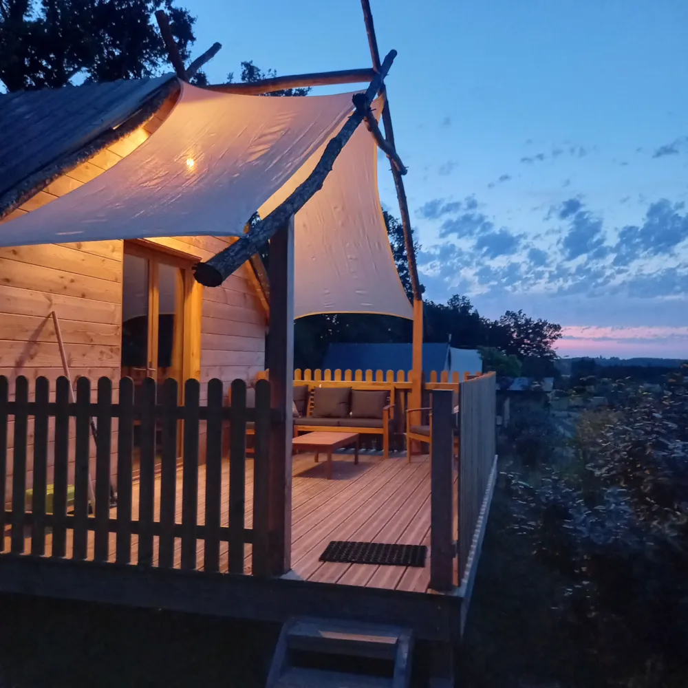 Chambre - Nuitee Chambre D'hote En Cabane Trappeur - Village Glamping Le Pré Des Chênes