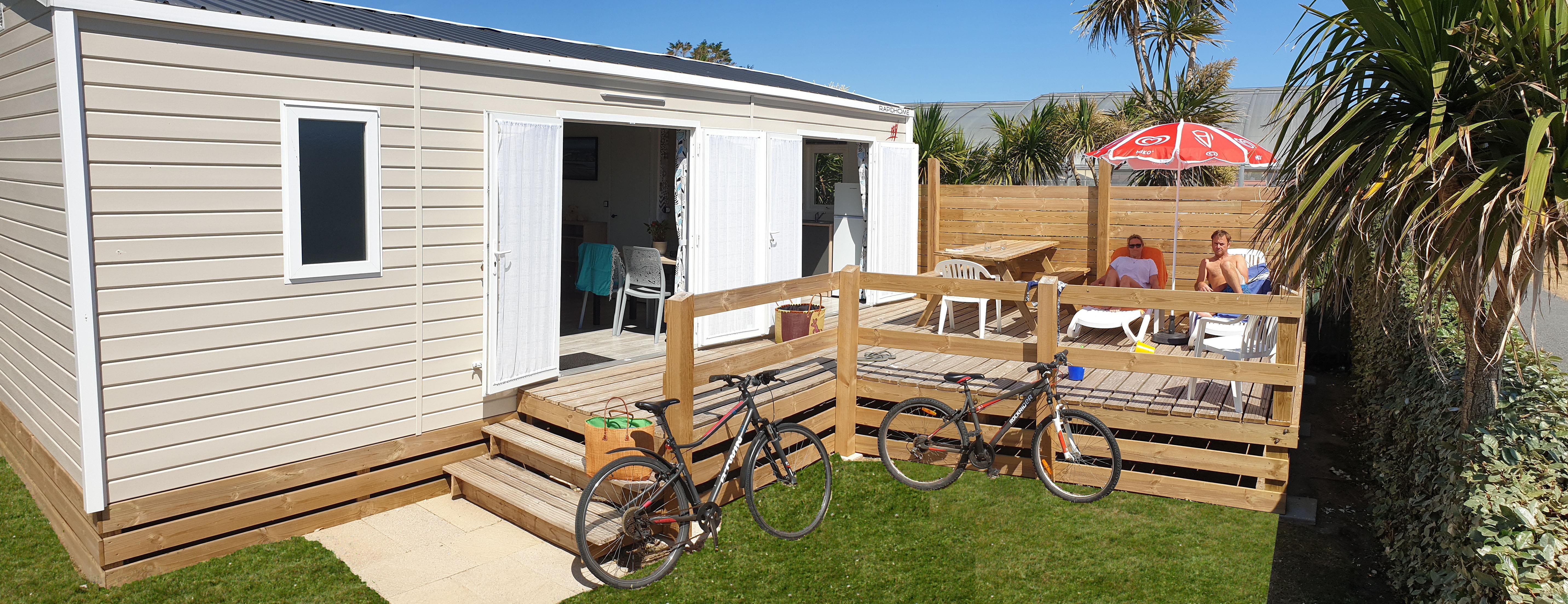 Location - Mobil-Home Cottage 2 Chambres - 30M² - Camping Le Grand Large, Les Pieux